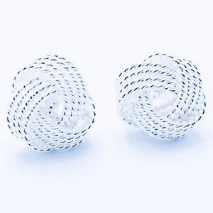 Winding Stud Silver Earrings